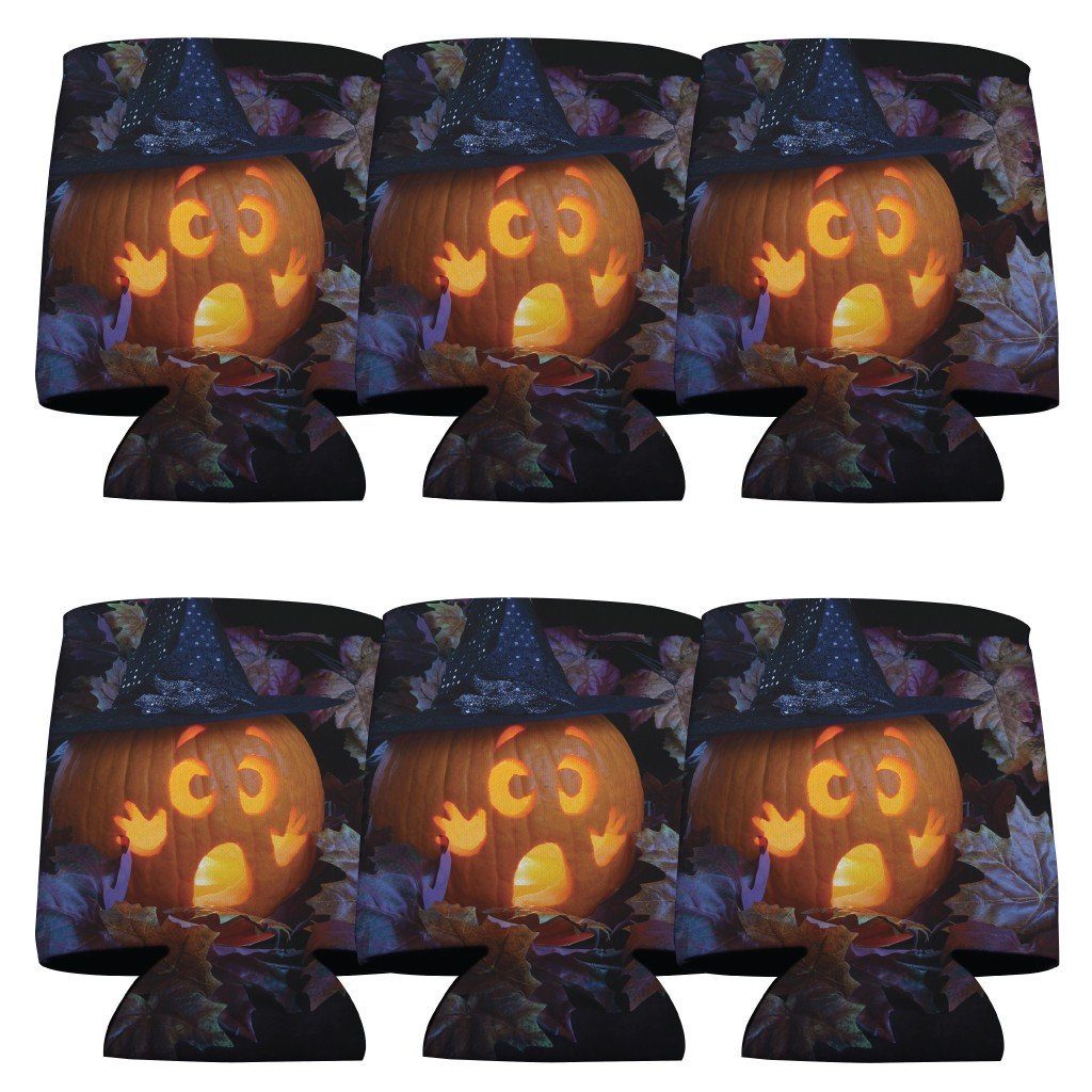 Halloween Party 'Scared Pumpkin' Can Cooler Set 6 FREE SHIPPING