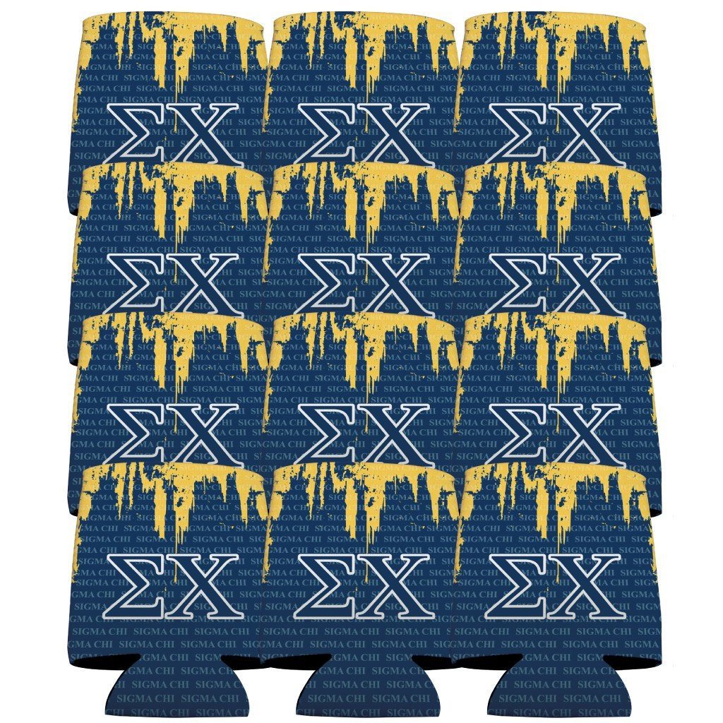 Sigma Chi Can Cooler Set of 12 - EX and Sigma Chi FREE SHIPPING