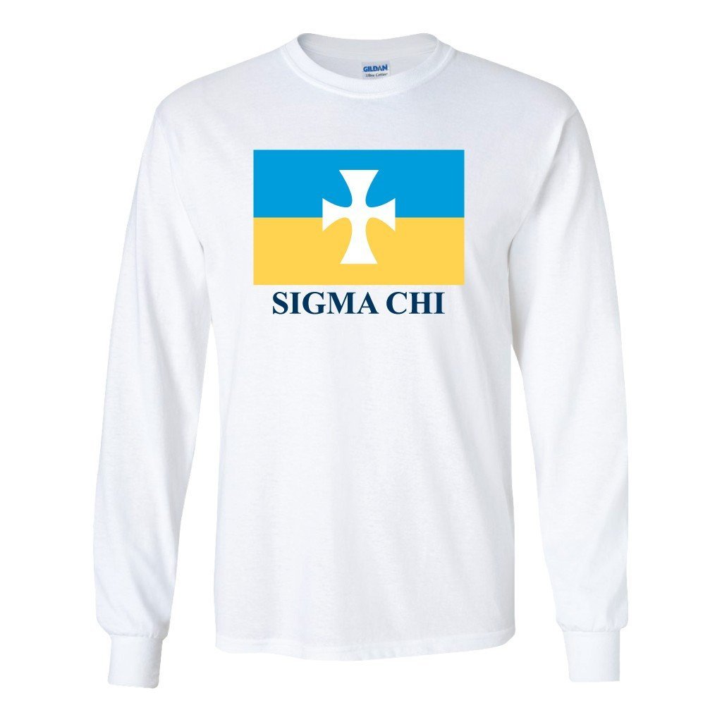 Sigma Chi Long Sleeve T-shirt Flag Logo Design - FREE SHIPPING