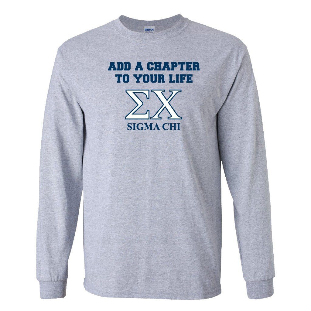 Sigma Chi Long Sleeve T-shirt "Add a Chapter" - FREE SHIPPING