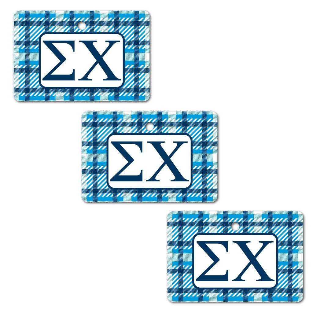 Sigma Chi Ornament - Set of 3 Rectangle Shapes - FREE SHIPPING