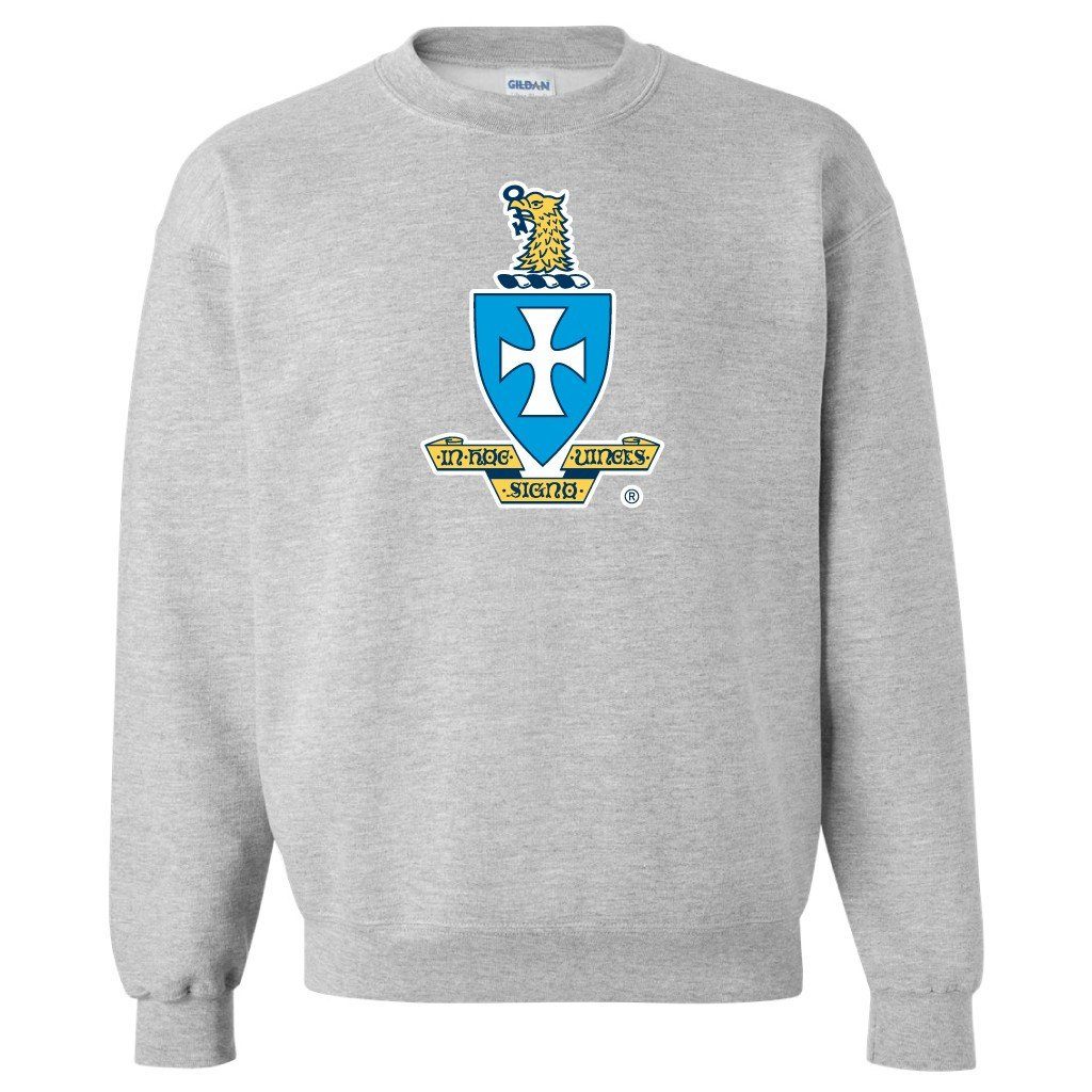 Sigma Chi Sport Gray Crewneck Sweatshirt Coat of Arms FREE SHIPPING