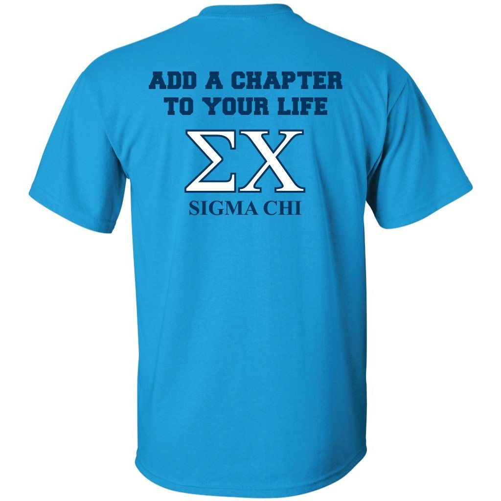 Sigma Chi Sapphire Blue Standard T-Shirt - Add a Chapter - FREE SHIPPING