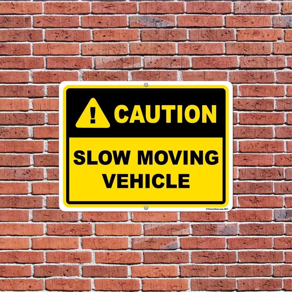 Slow Moving Vehicle Caution Sign or Sticker - #3