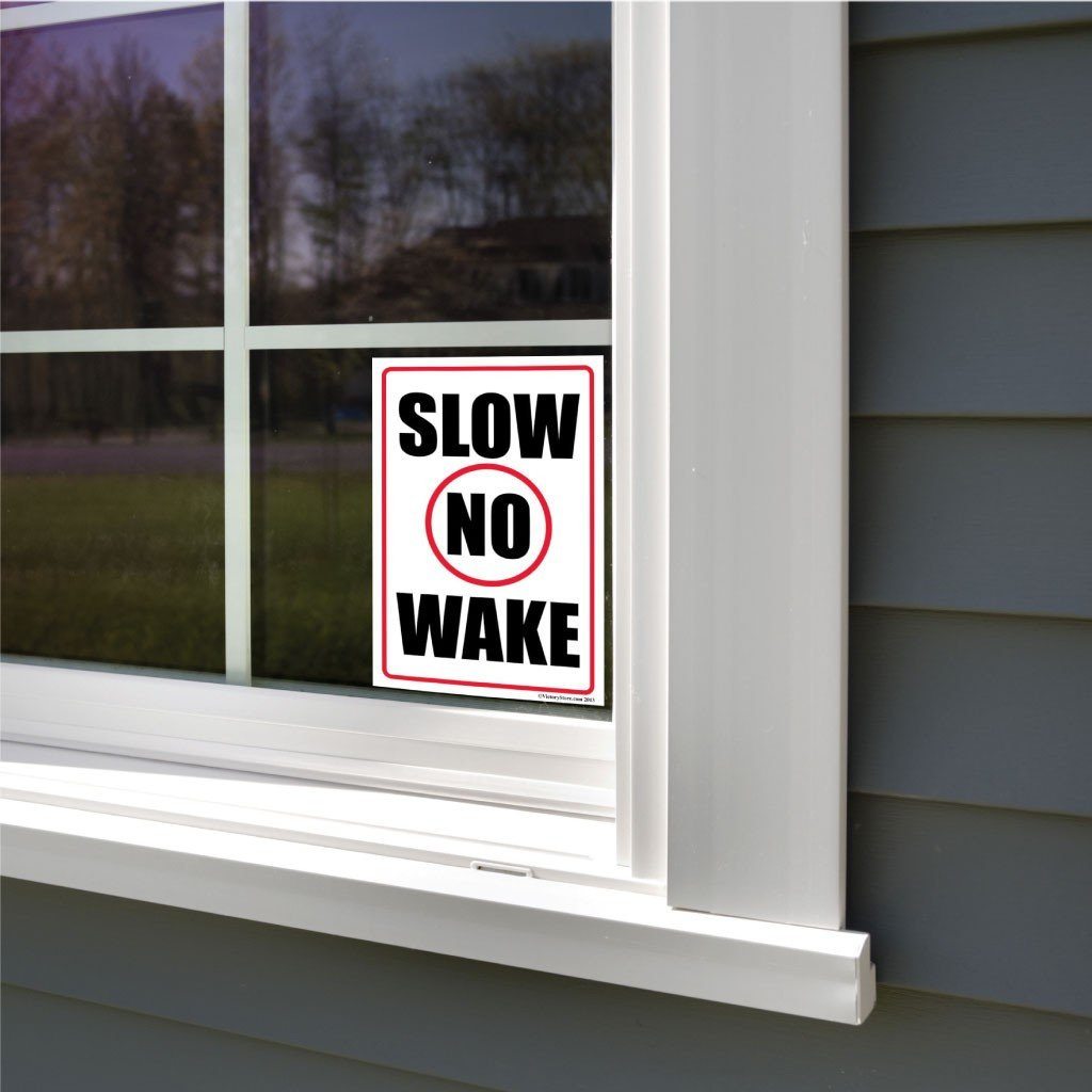 Slow No Wake Sign or Sticker - #3