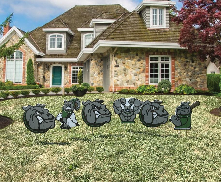 Small Bulldog Mascot Yard Sign Accessory Set