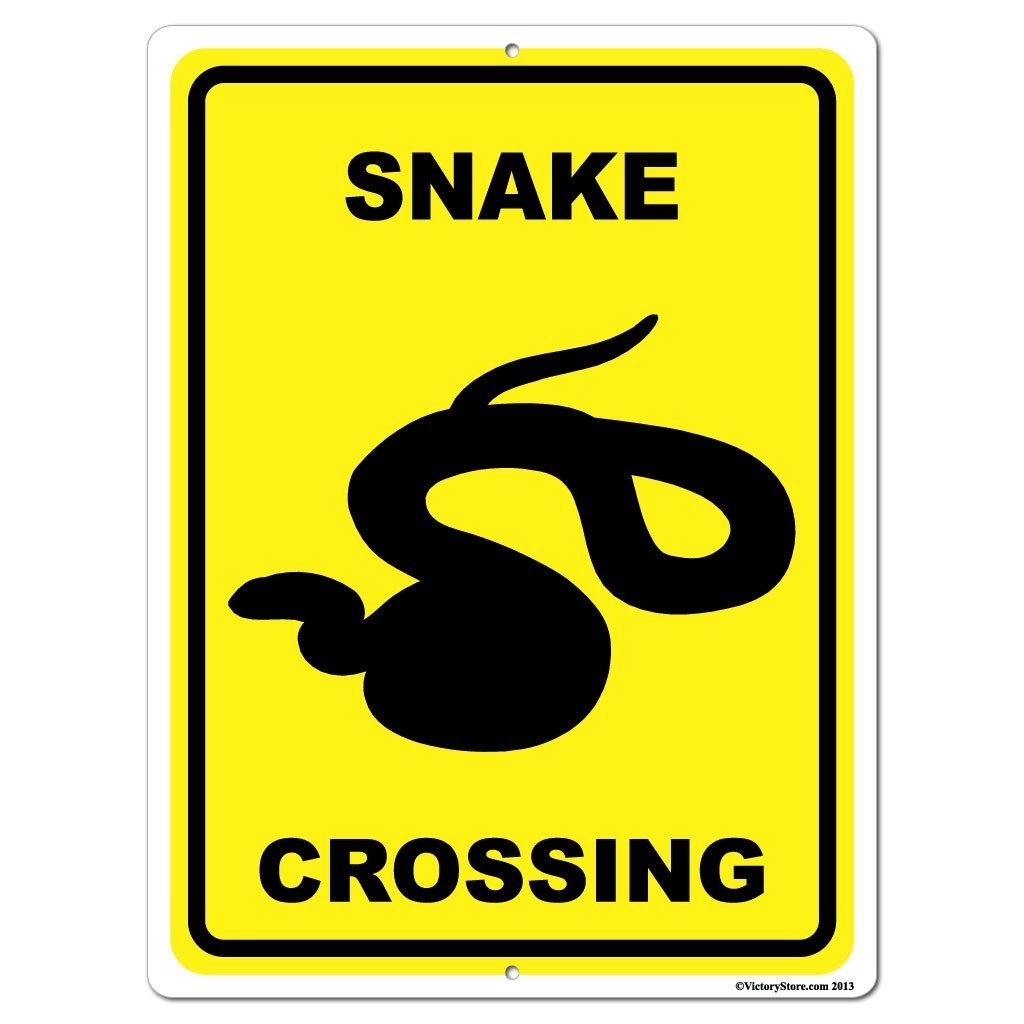 Snake Crossing Sign or Sticker