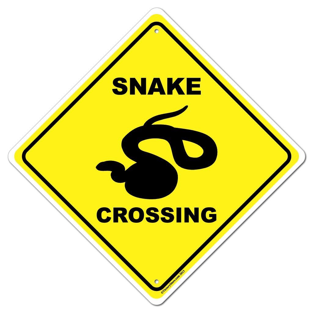 Snake Crossing Sign or Sticker