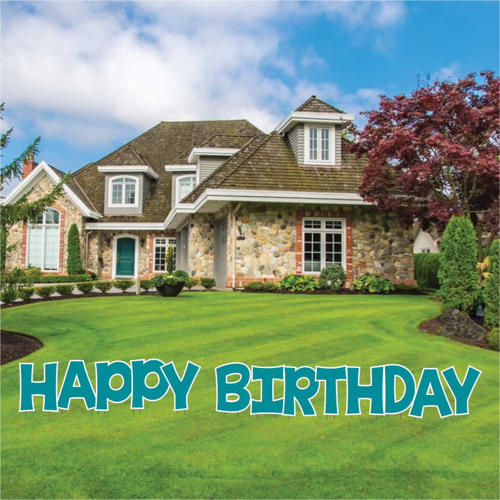 Solid Color 18" KG The Last Time Happy Birthday Yard Card 13 pc set