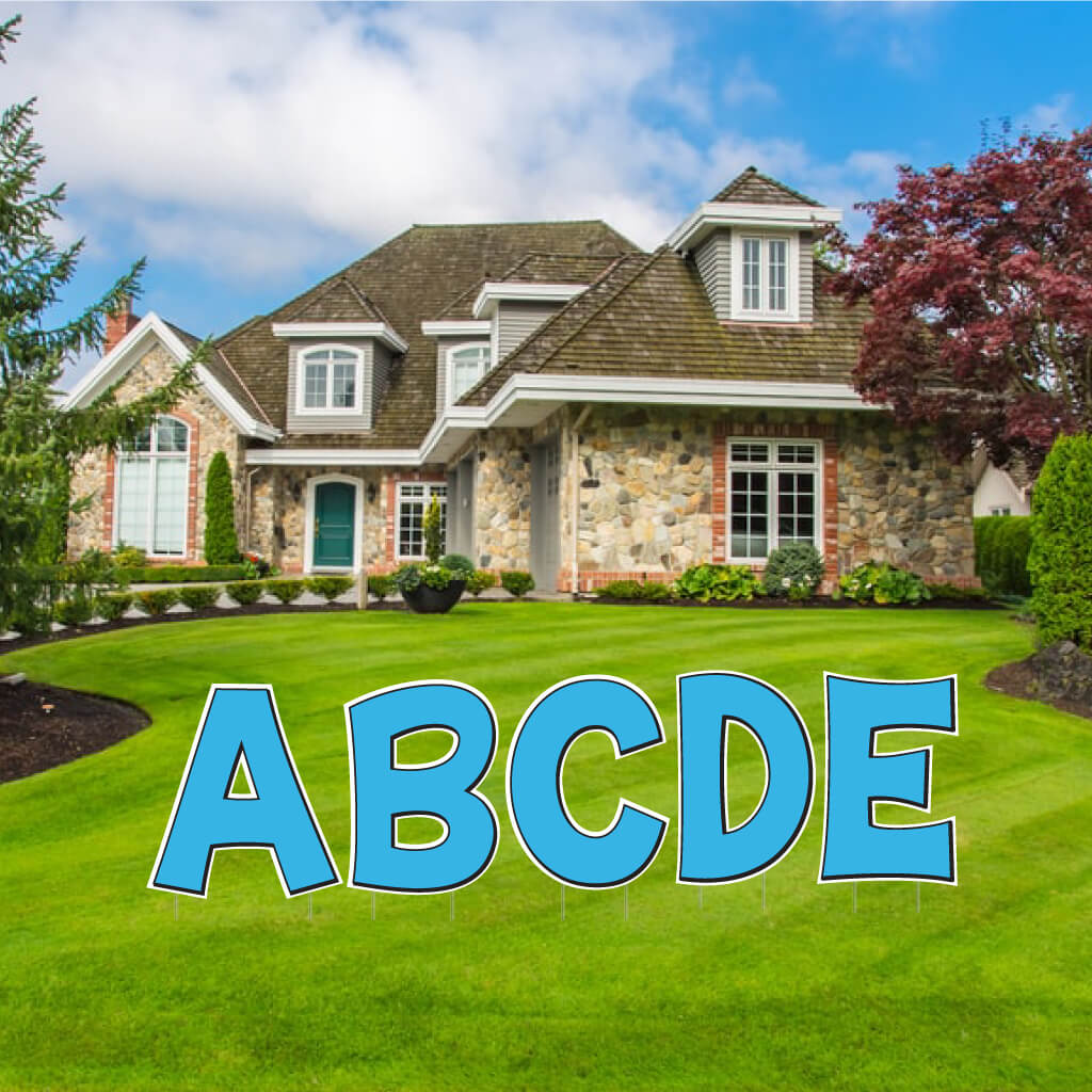 Solid Color with Outline 18" KG The Last Time Alphabet Yard Letters Set - 26 pcs