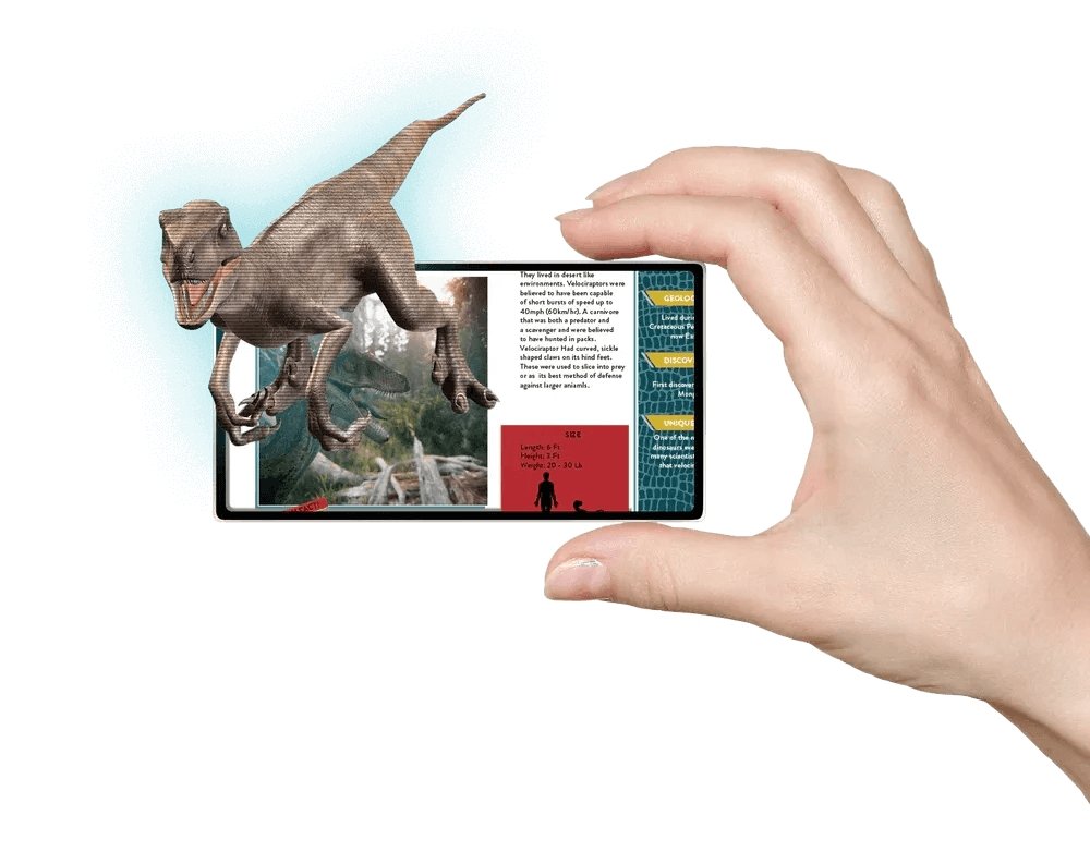 Space and Planets Augmented Reality Card Deck & Living in the Land Dinosaurs-AR Book - Bundle