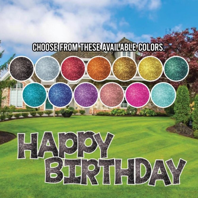 Sparkle 24" KG The Last Time Happy Birthday Yard Greeting 13 pc set