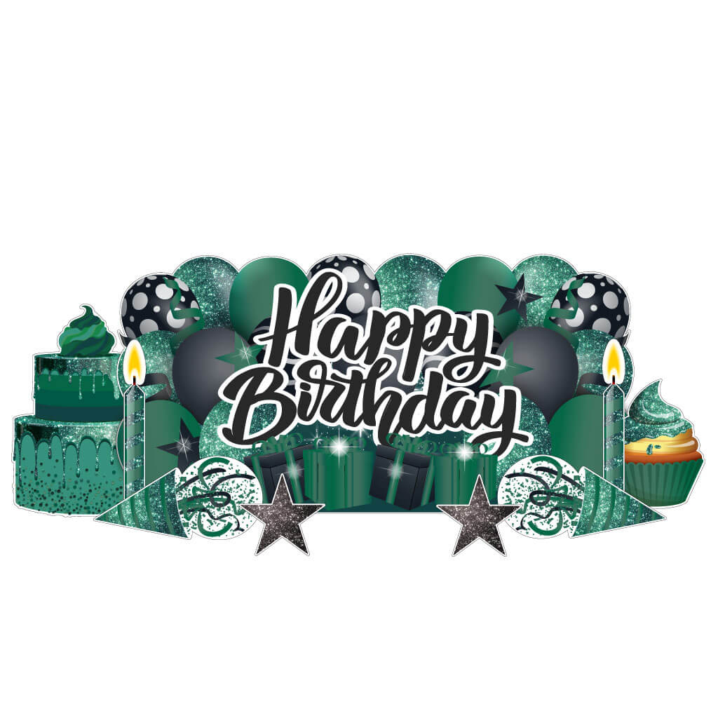 Sparkle Happy Birthday Giant EZ Yard Card Sign Display 9 pc set