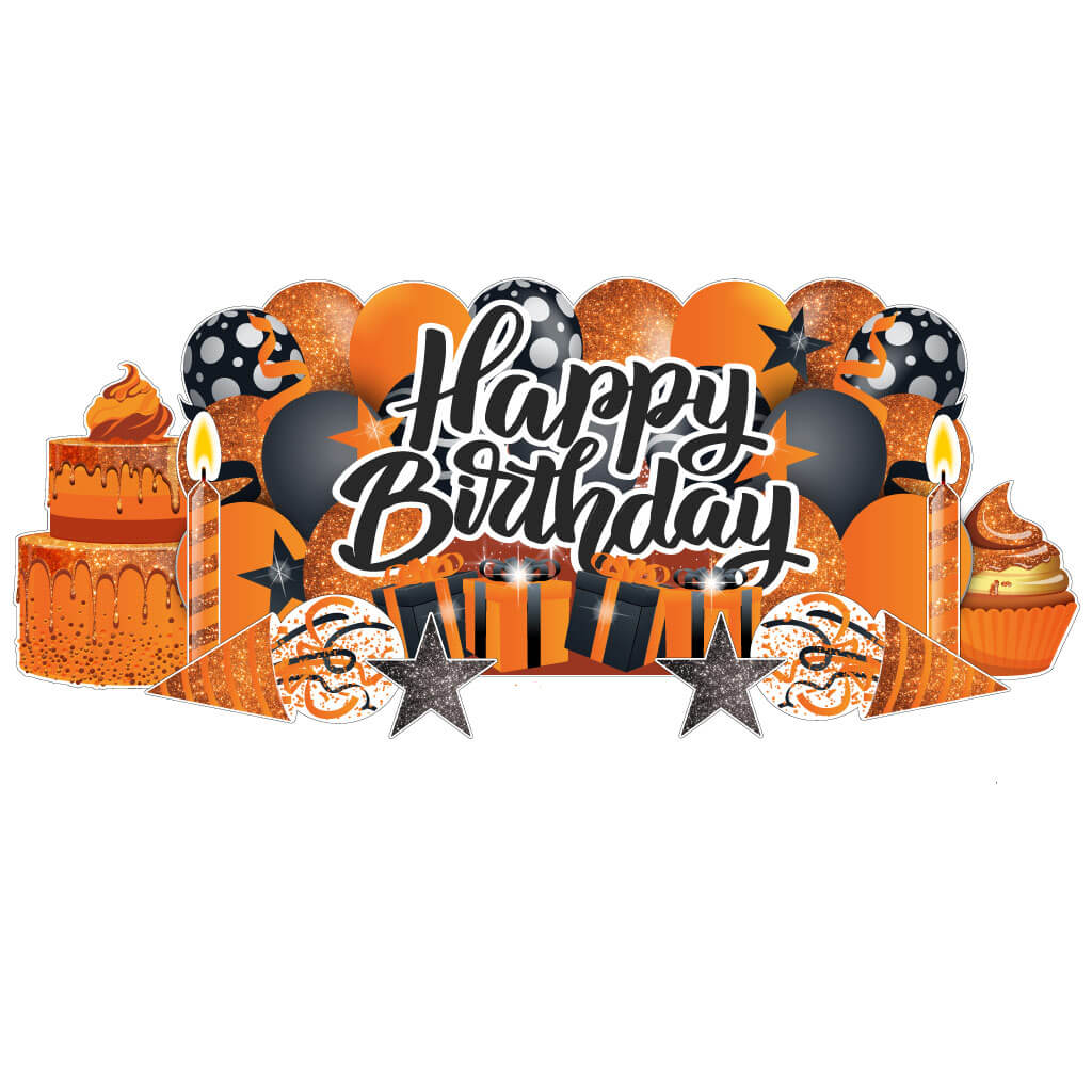 Sparkle Happy Birthday Giant EZ Yard Card Sign Display 9 pc set