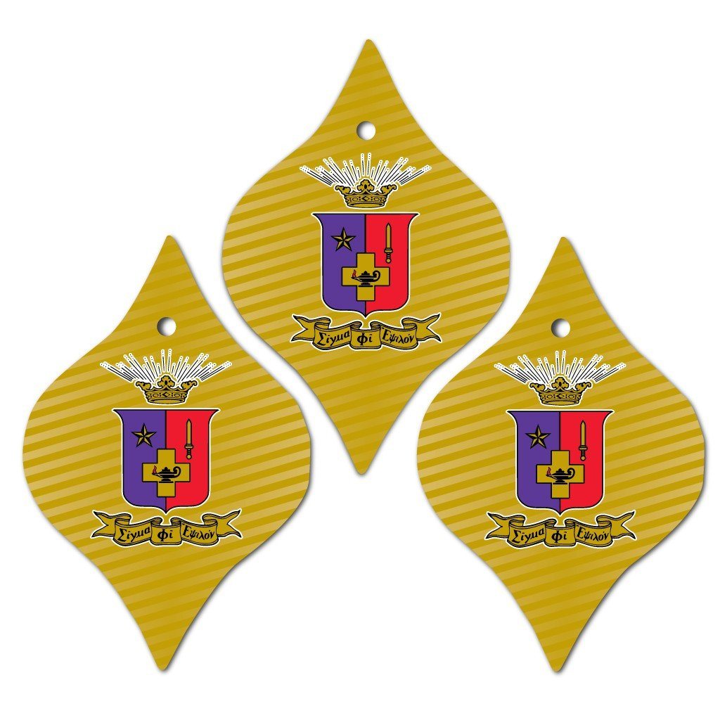 Sigma Phi Epsilon Ornament - Set of 3 Tapered Shapes - FREE SHIPPING