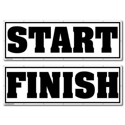 Start and Finish - Black Vinyl Banner Set of 2