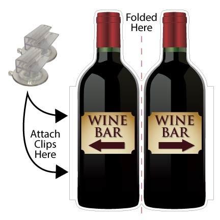 Wine Bottle 3D Window Sign