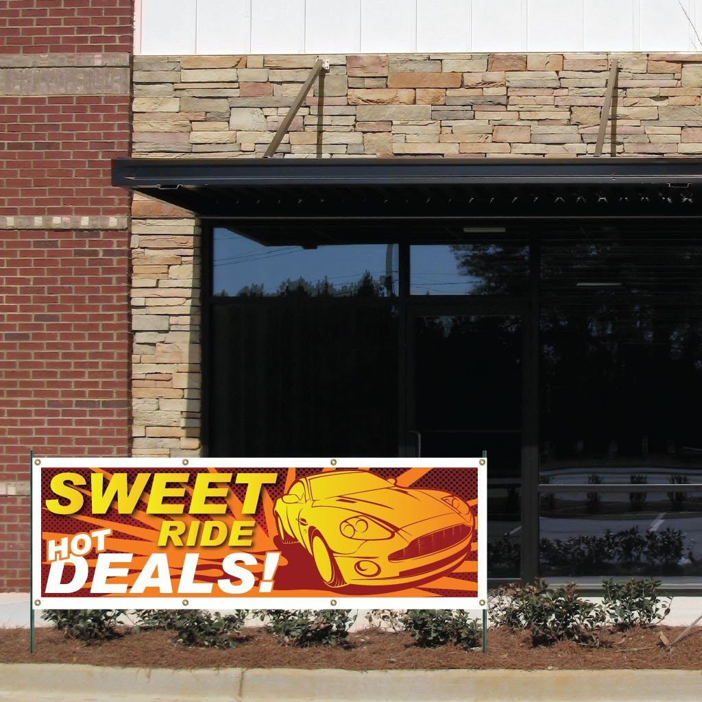 Sweet Ride, Hot Deals Vinyl Banner with Grommets