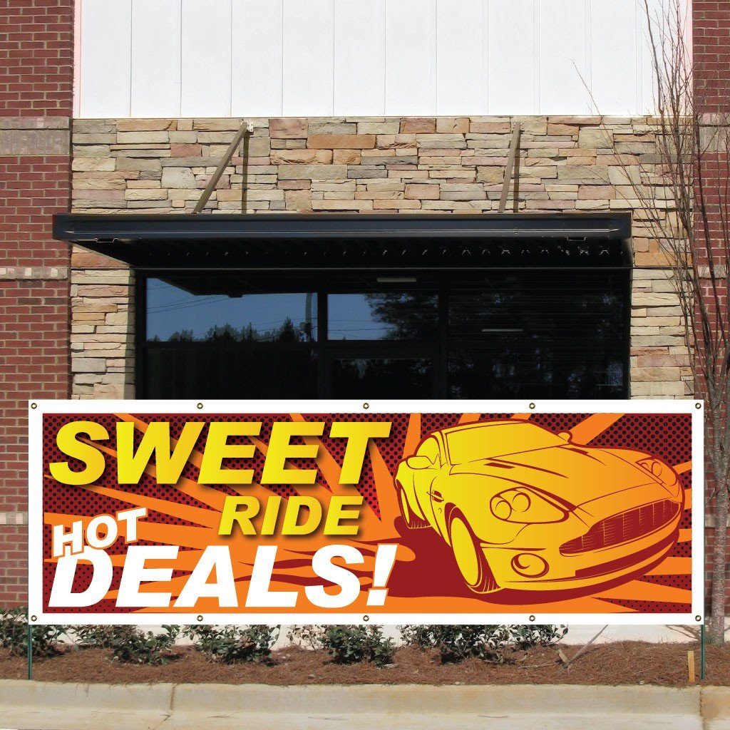 Sweet Ride, Hot Deals Vinyl Banner with Grommets