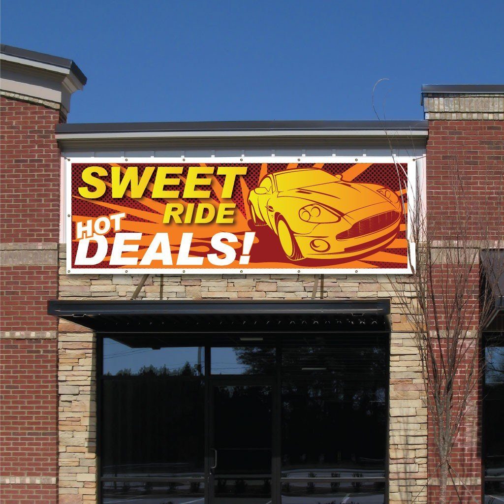 Sweet Ride, Hot Deals Vinyl Banner with Grommets