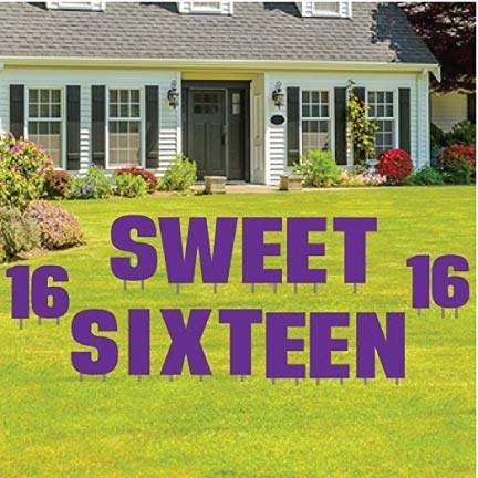 Sweet Sixteen Yard Letters
