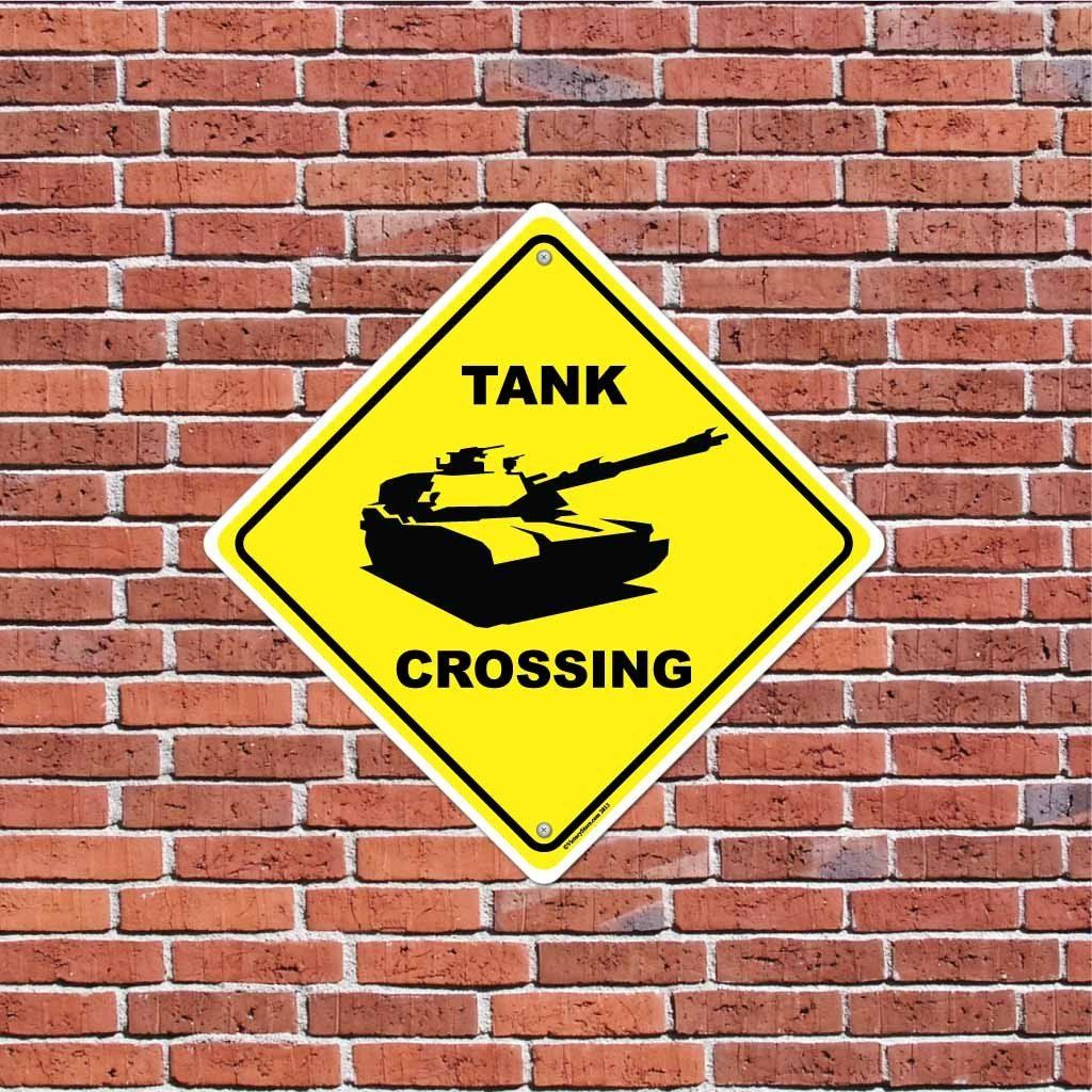 Tank Crossing Sign or Sticker