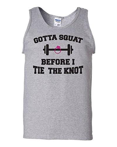 Women's Workout Wedding Tank Top - "Squat Before I Tie the Knot" -