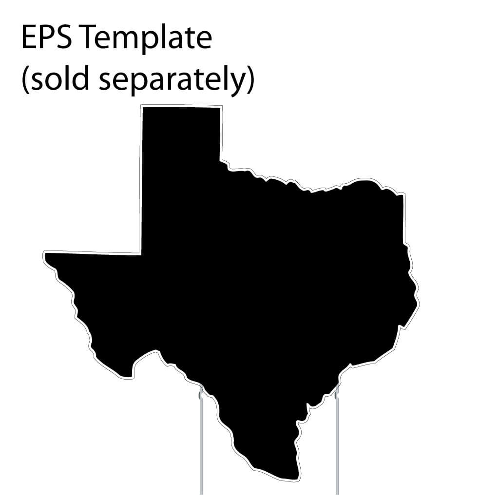 Texas State Shaped Corrugated Plastic Yard Sign Blank - White or Yellow