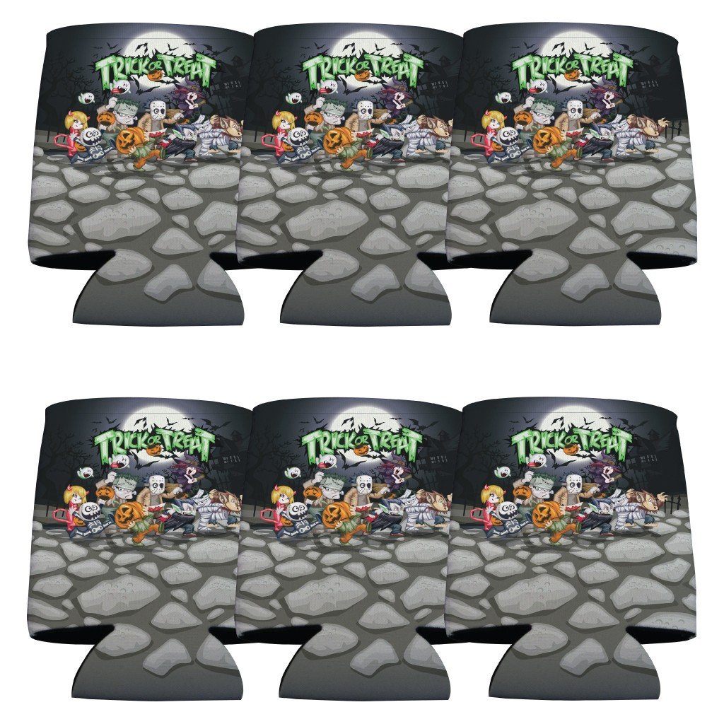 Halloween Party 'Trick Or Treat' Can Cooler Set 6 FREE SHIPPING