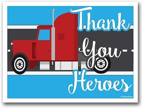 Truck Drivers Thank You Heroes Yard Sign - Includes 2 Stakes