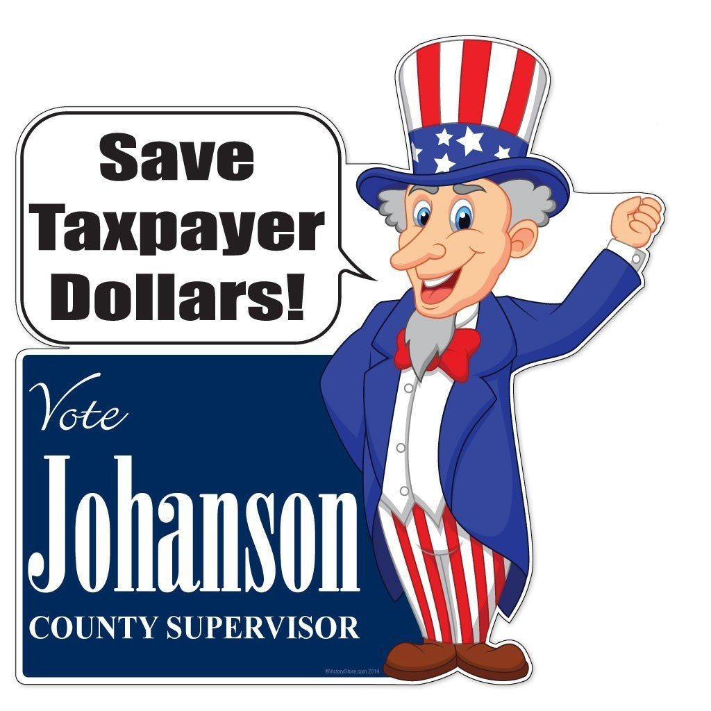 Uncle Sam with Waving Flag Yard Sign