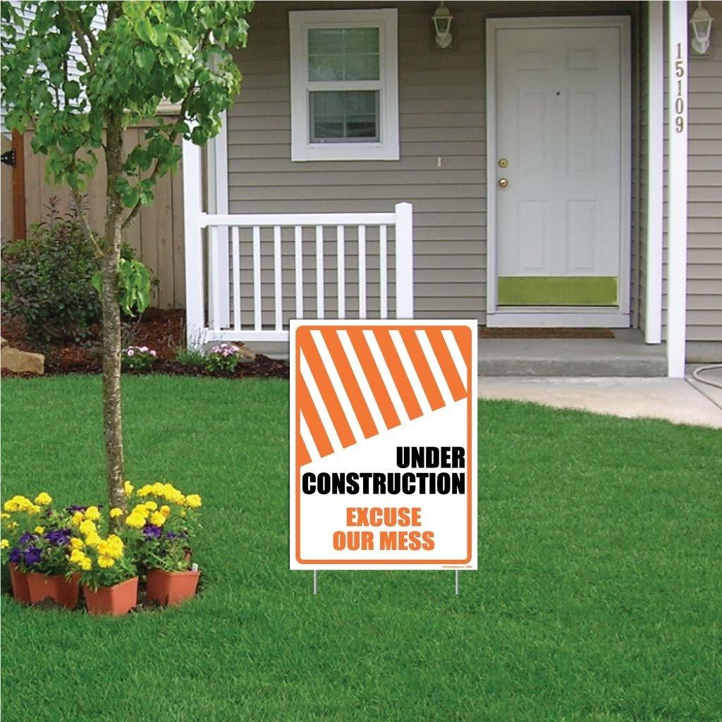 Under Construction Please Excuse our Mess Sign or Sticker