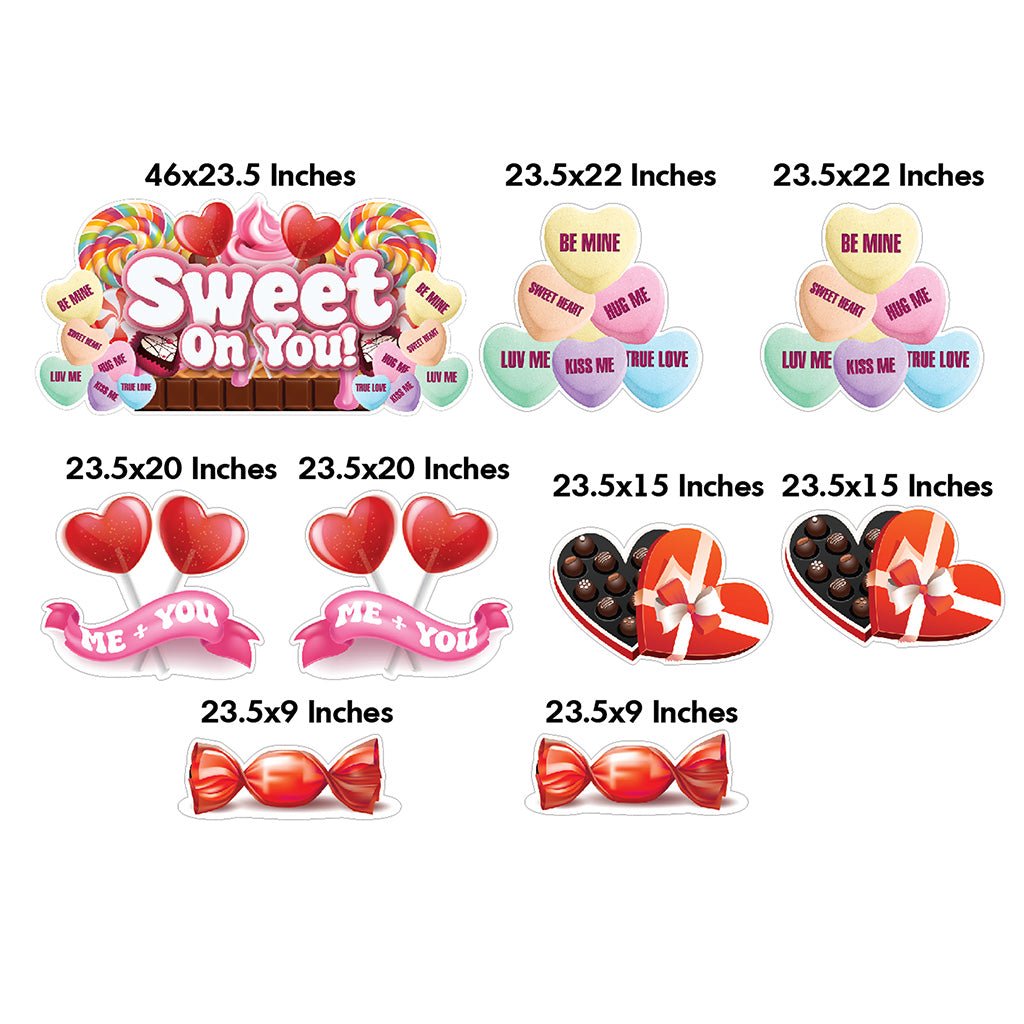 Valentine's Day Sweet On You 46"x23.5" Quick Set | 9 pc Set