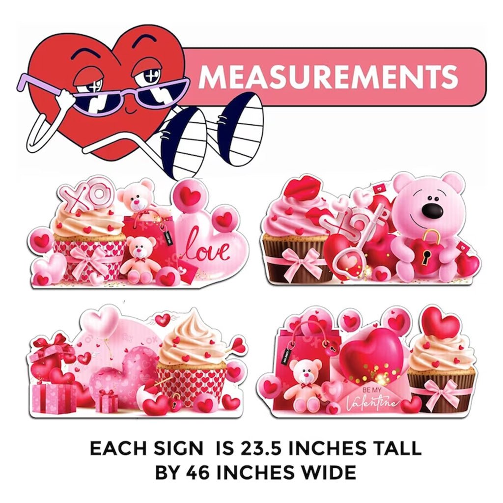 Valentines Yard Signs EZ Filler | 23.5"x46" | Set of 4