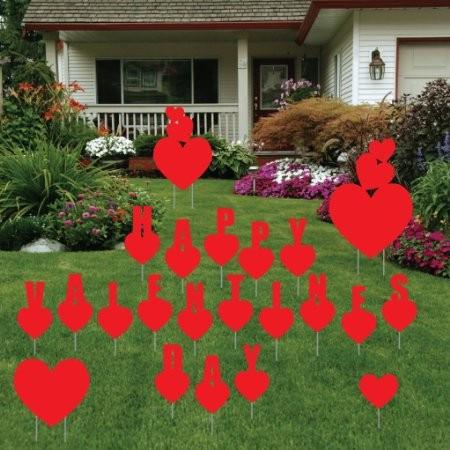 Valentine's Day Yard Decoration - Happy Valentine's Day Hearts - FREE SHIPPING