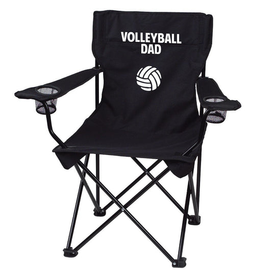 Volleyball Dad Black Folding Camping Chair with Carry Bag