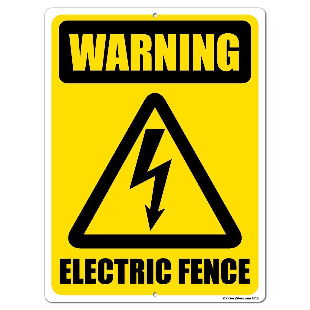 Warning Electric Fence Sign or Sticker - #5