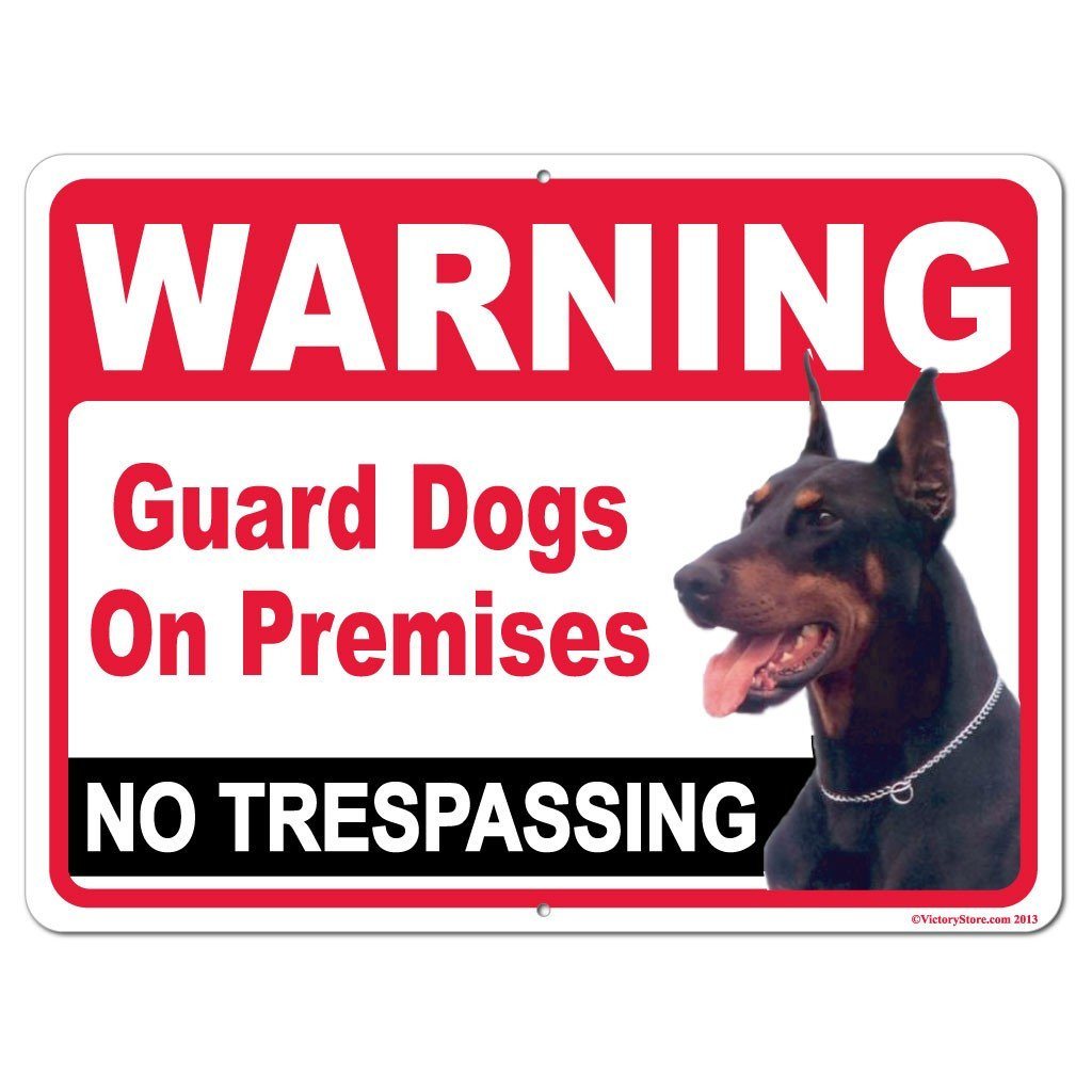 Warning Guard Dogs on Premises Full Color Sign or Sticker - #8