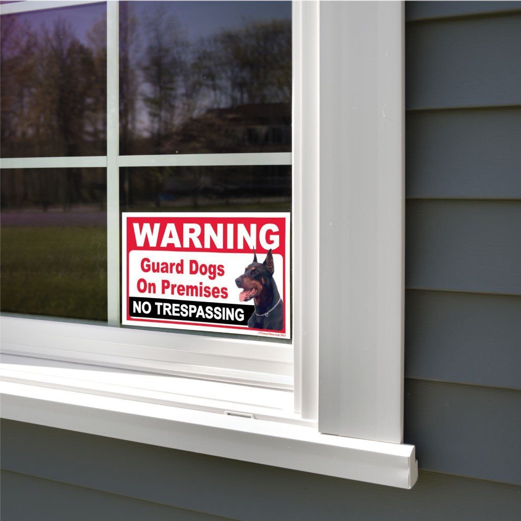 Warning Guard Dogs on Premises Full Color Sign or Sticker - #8