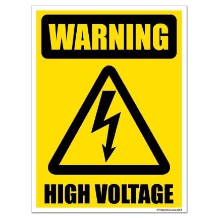 Warning High Voltage Sign or Sticker - #3