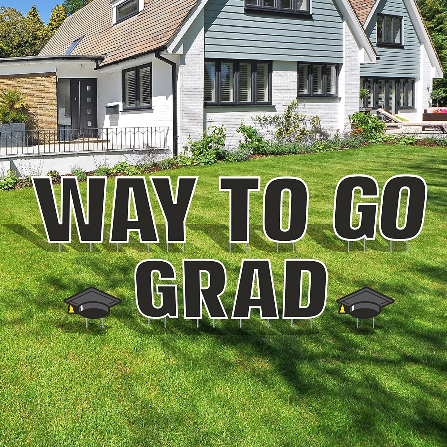 Way To Go Grad Graduation Yard Card 13 pc Set