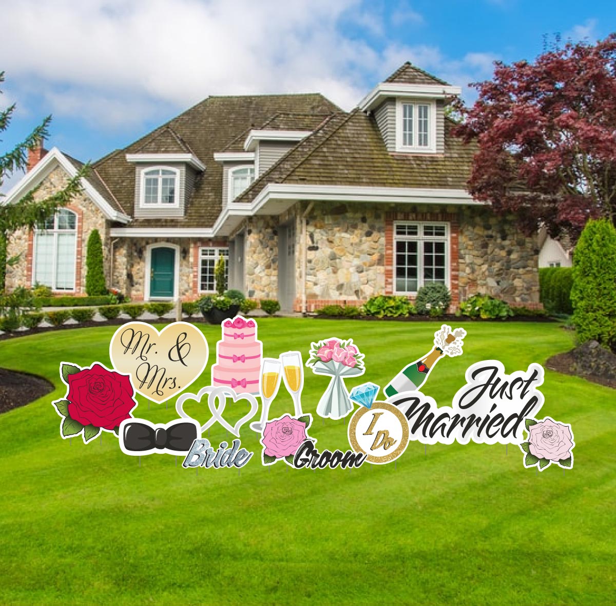 Wedding Theme Yard Decoration Accessory 14 piece Set (13474)