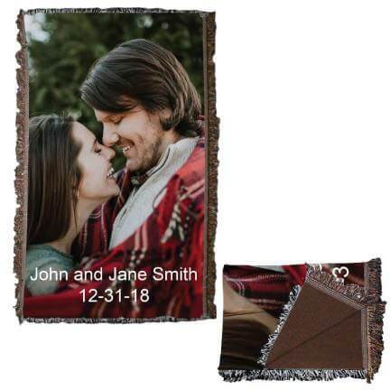 Custom Wedding Photo Woven Blanket - Wedding Gift
