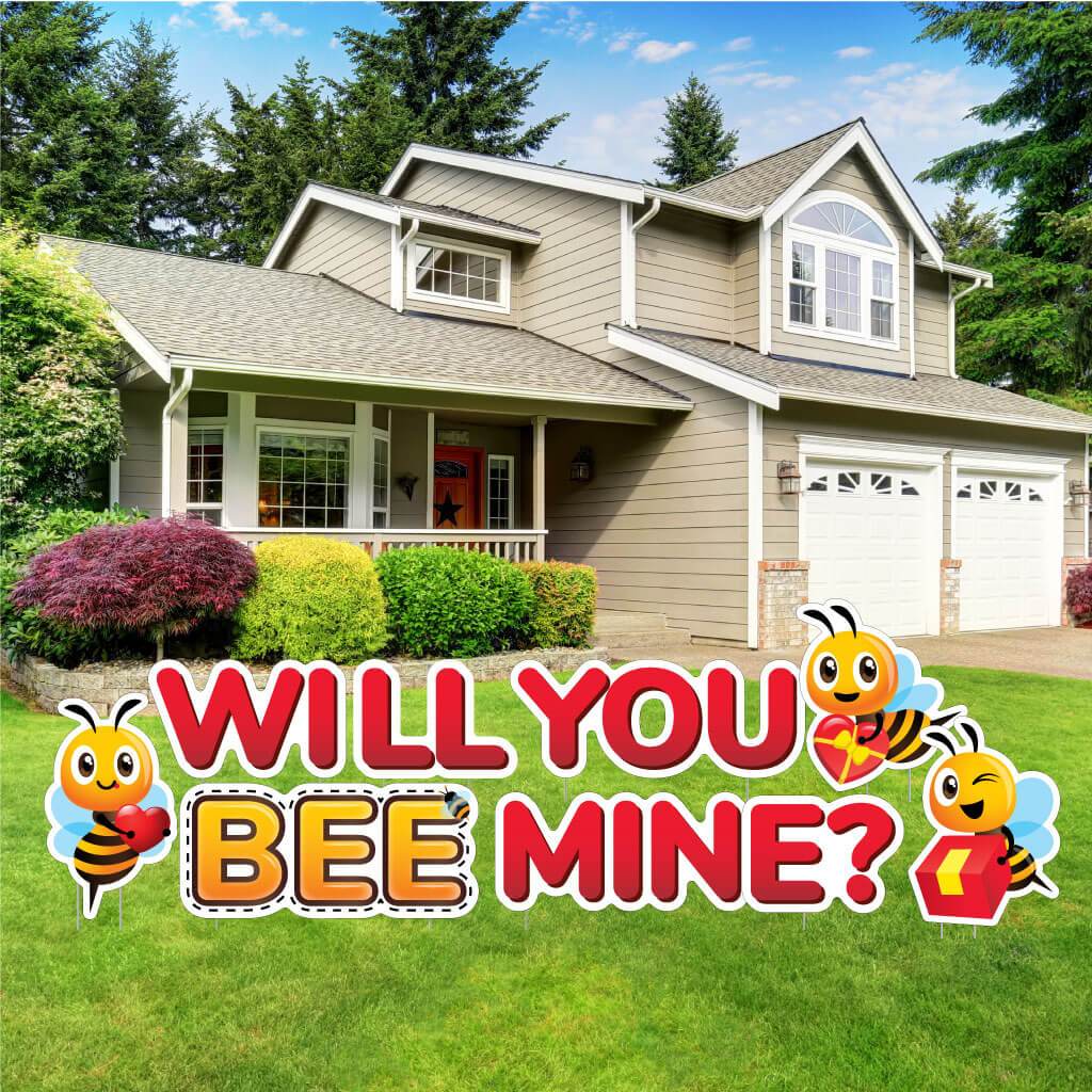 Will You BEE Mine Valentine's Day Yard Card 9 pc Set (19995)