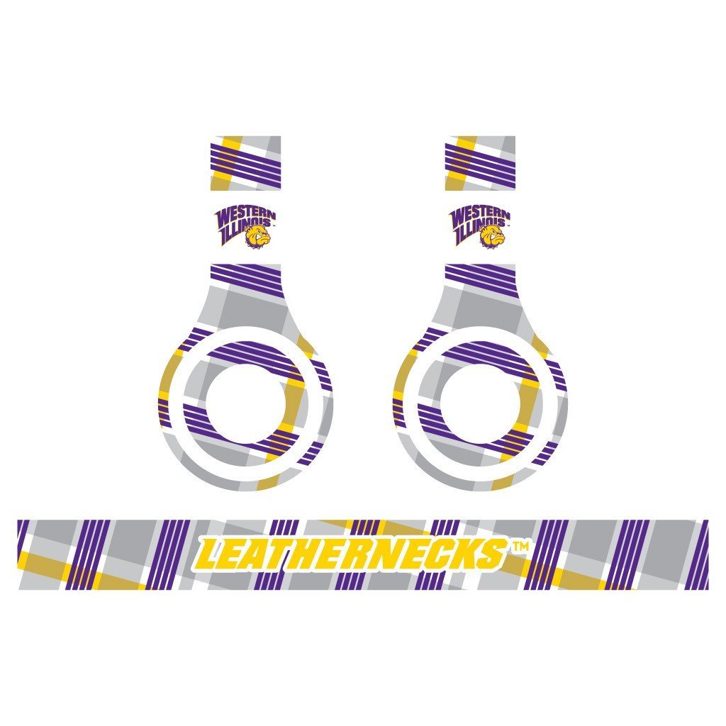Western Illinois Skins for Beats Solo HD Headphones Set of 3 - FREE SHIPPING