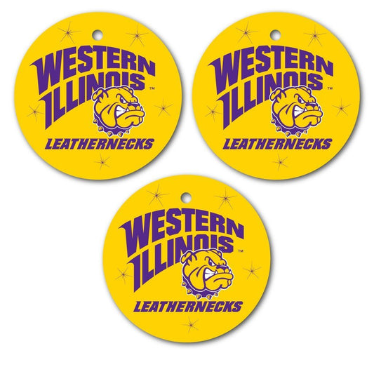 Western Illinois University Ornament - Set of 3 Circle Shapes - FREE SHIPPING