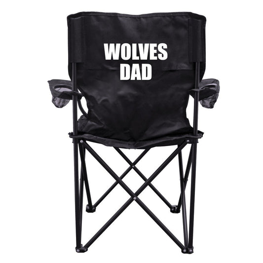 Wolves Dad Black Folding Camping Chair