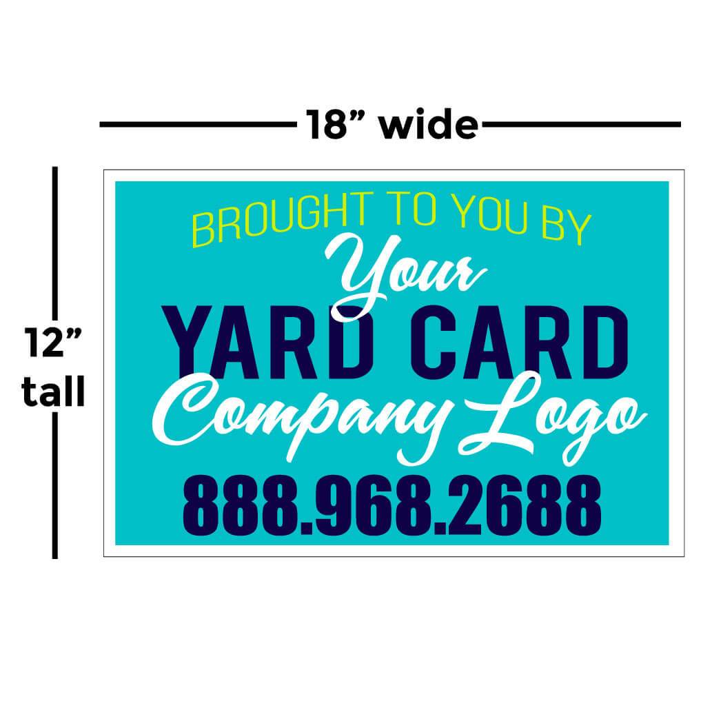 Yard Card Business Advertising Yard Signs w/Stakes | Pack of 8 12"x18" One Sided