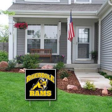 Riverdale Rams 2'x2' Yard Sign with 2 Short Posting Stakes