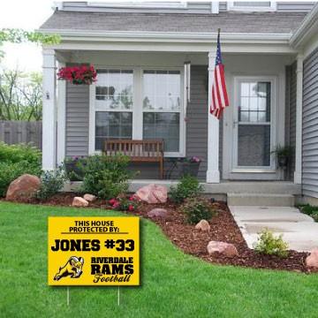 Riverdale Rams 18"x24" Yellow Customizable Yard Sign with 2 Short Posting Stakes